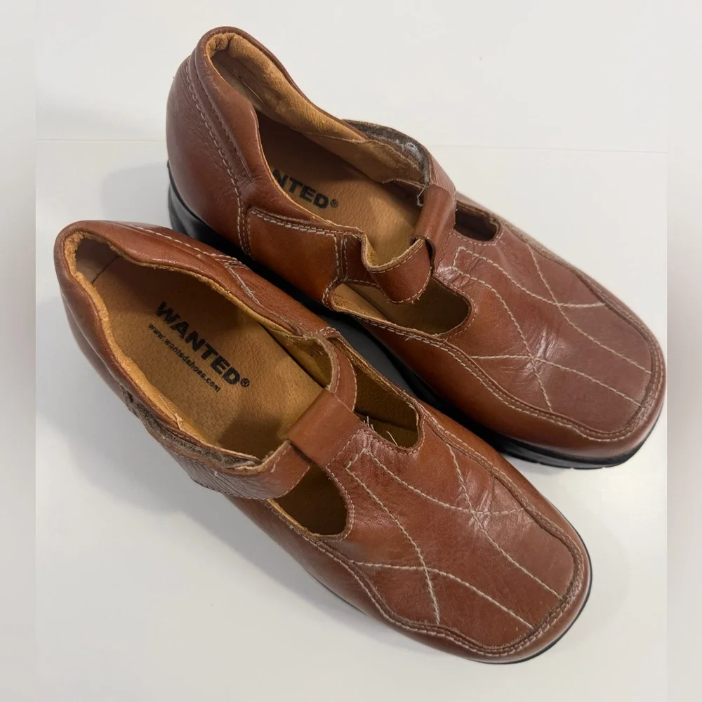 WANTED Vintage 90s Brown Leather Mary Jane Comfort‎ Shoe 8.5